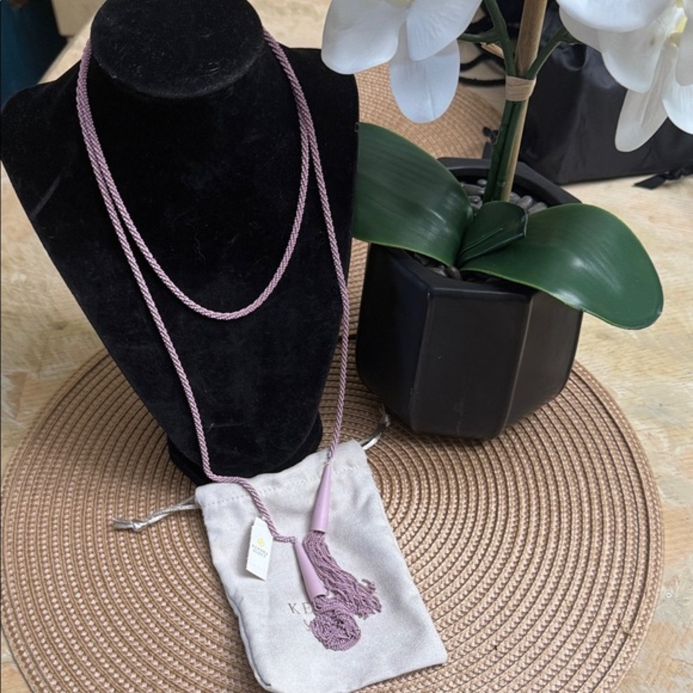 Kendra Scott Long Phara Lilac Purple Lariat Tassel Necklace In Matte NWT $125